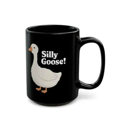 Silly Goose Black Ceramic Mug for a Fun Morning Boost