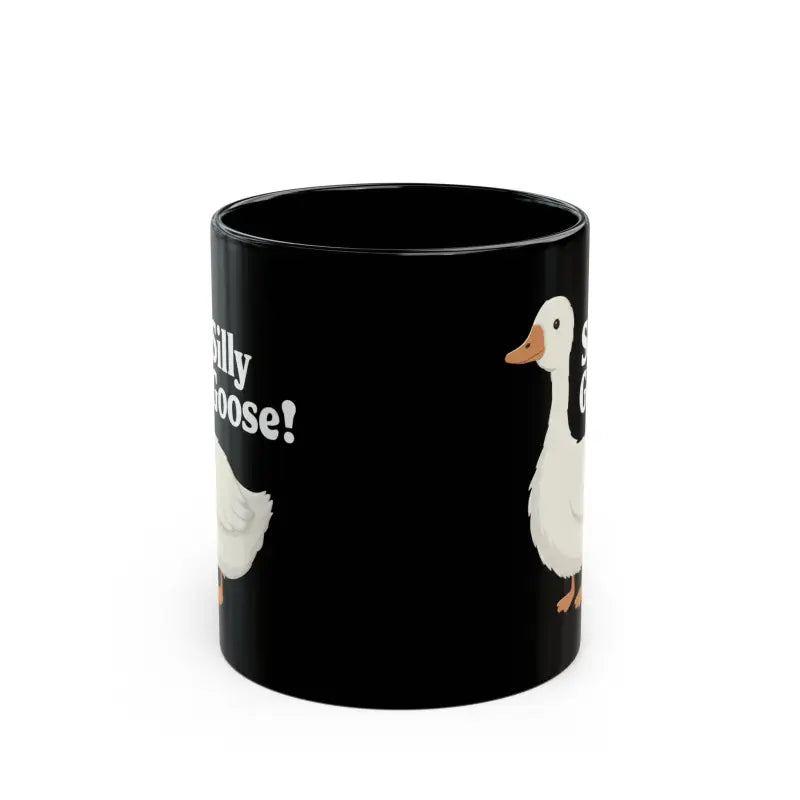 Silly Goose Black Ceramic Mug for a Fun Morning Boost