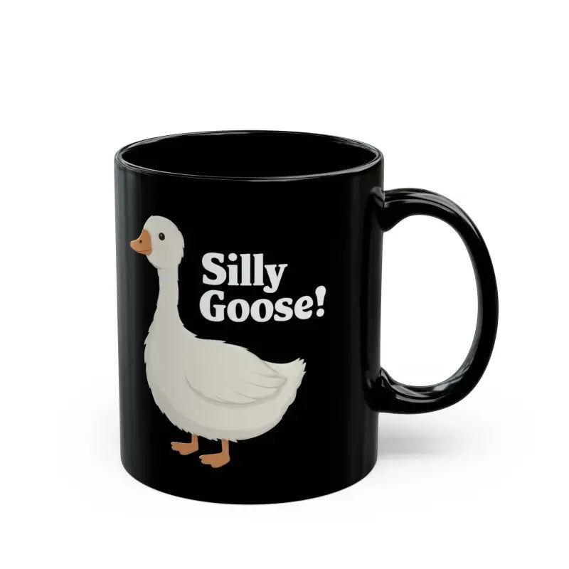 Silly Goose Black Ceramic Mug for a Fun Morning Boost