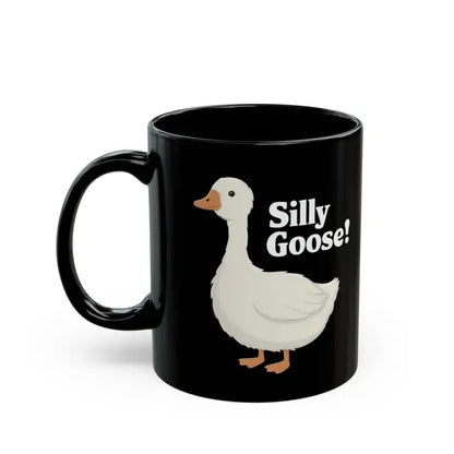 Silly Goose Black Ceramic Mug for a Fun Morning Boost