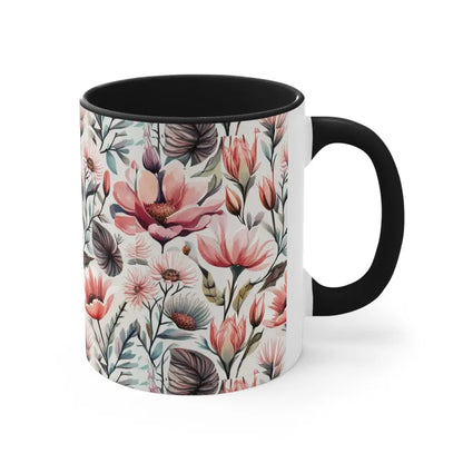 Brighten your Day with the Colorful Accent Coffee Mug - Black / 11oz