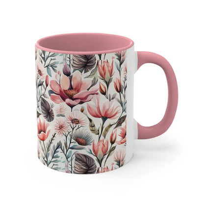 Brighten your Day with the Colorful Accent Coffee Mug - Pink / 11oz