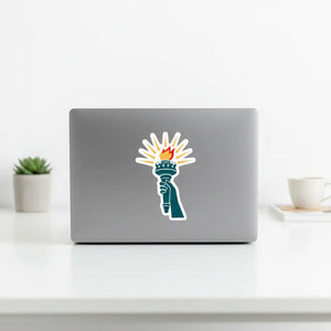 Statue of Liberty Torch Sticker Patriotic Kiss-cut Vinyl Decal - Decorative Stickers