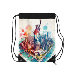 Vibrant Statue of Liberty Drawstring Bag - Eco-friendly - Dipaliz - Backpacks