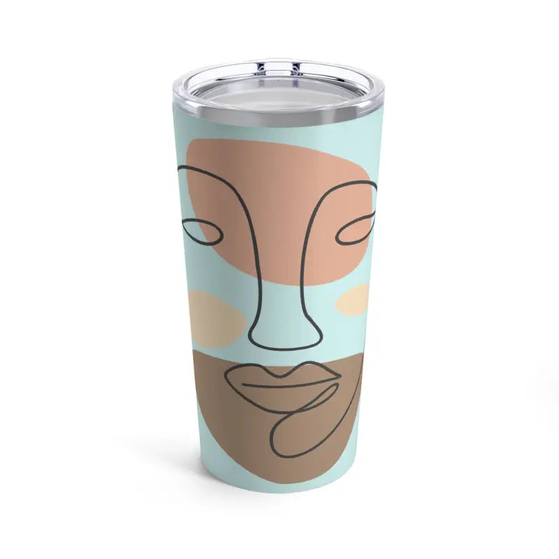 Sip in Style: 20oz Abstract Face Pink Tumbler - Tumblers