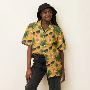 Button Shirt - Pineapple - Recycled Eco Summer Top - Dipaliz