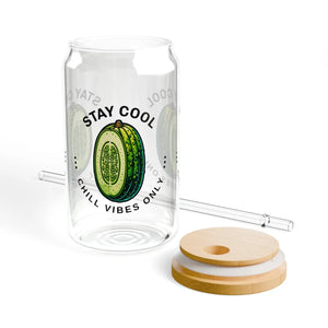 Stay Cool Cucumber Sipper Glass - Stylish Tumbler with a Straw - Dipaliz - Tumblers