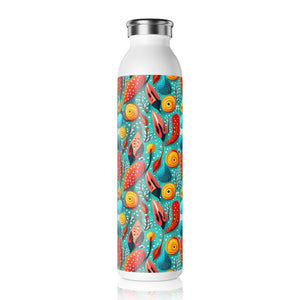 Slim Water Bottle Vibrant Abstract Pattern Style - Dipaliz - 20oz / White - Bottles