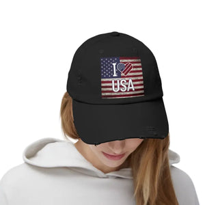 Cool Distressed Hats with Self-fabric Hideaway Strap - Dipaliz - Black / one Size