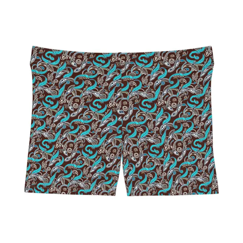 Stay Cool in Dipaliz Paisley Brown Women’s Moisture-wicking Shorts - All Over Prints