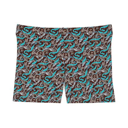 Stay Cool in Dipaliz Paisley Brown Women’s Moisture-wicking Shorts - All Over Prints