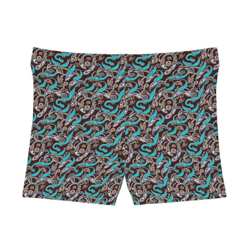 Stay Cool in Dipaliz Paisley Brown Women’s Moisture-wicking Shorts - All Over Prints