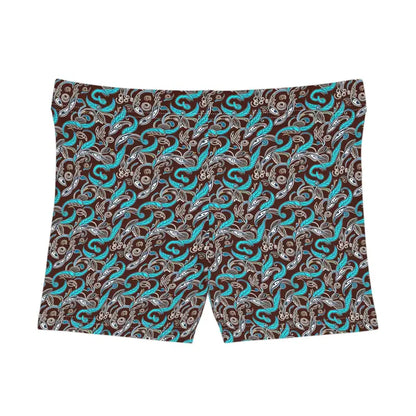 Stay Cool in Dipaliz Paisley Brown Women’s Moisture-wicking Shorts - All Over Prints