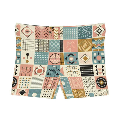 Chic Women’s Shorts with Pastel Geometric Patterns