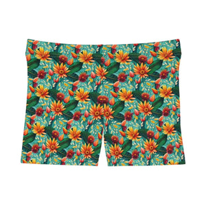 Women’s Shorts Moisture Wicking Floral Athletic - Dipaliz