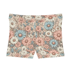 Pastel Daisies Women’s Shorts - Moisture-wicking Fabric - Dipaliz