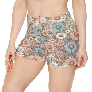 Pastel Daisies Women’s Shorts - Moisture-wicking Fabric - Dipaliz
