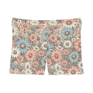 Pastel Daisies Women’s Shorts - Moisture-wicking Fabric - Dipaliz