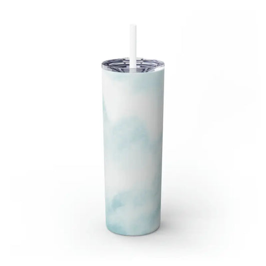 Teal Skinny Tumbler: Stay Stylish & Hydrated On-the-go - Glossy / White / 20oz Mug