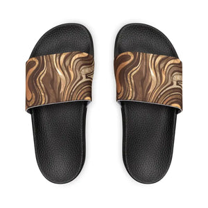 Sandals Abstract Brown Stripes Polyurethane Summer Style Dipaliz