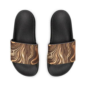 Sandals Abstract Brown Stripes Polyurethane Summer Style Dipaliz