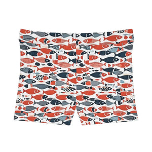 Vibrant Fishes Womens Shorts - Moisture Wicking Active Wear - Dipaliz - Activewear