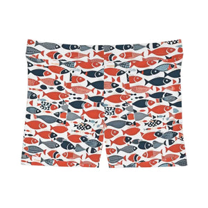 Vibrant Fishes Womens Shorts - Moisture Wicking Active Wear - Dipaliz - Activewear