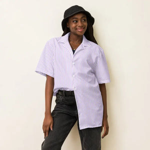 Moisture Wicking Purple Striped Shirt - Cool Comfort - Dipaliz - Xs - Shirts