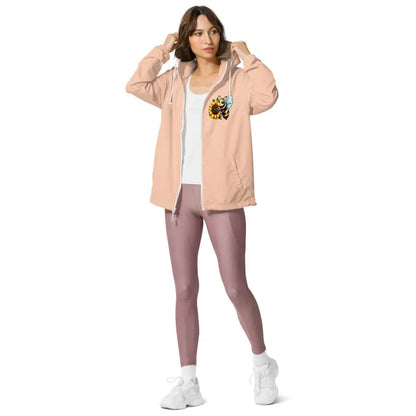 Stay Cozy & Dry with Lightweight Zip Windbreaker! - Blush/white Zipper / Xs