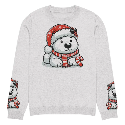 Stay Cozy & Festive in Santa Hat Knitted Crew Neck Sweater - m