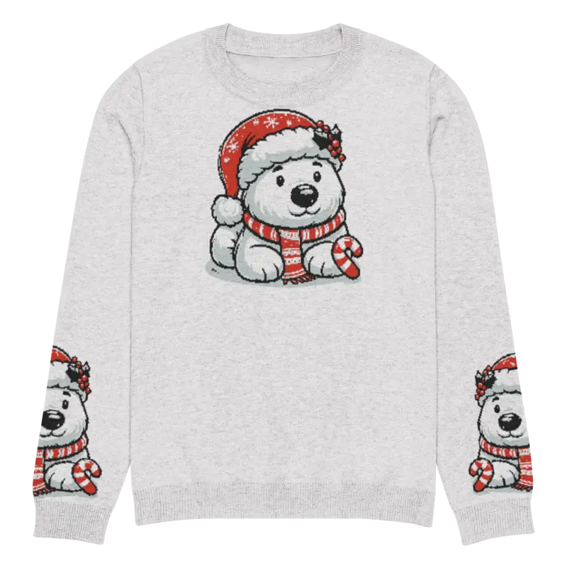 Stay Cozy & Festive in Santa Hat Knitted Crew Neck Sweater - Xs