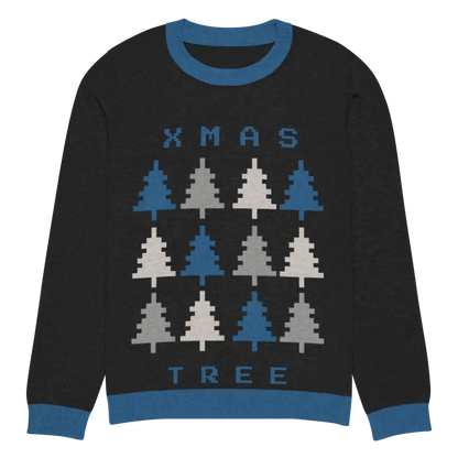 Cozy Xmas Tree Knitted Crew Neck Sweater for Festive Fun - s