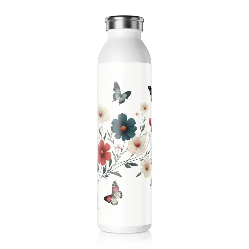 Slim Water Bottle: Chic Double-walled Hydration Essential - 20oz / White Mug