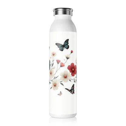 Slim Water Bottle: Chic Double-walled Hydration Essential - 20oz / White Mug