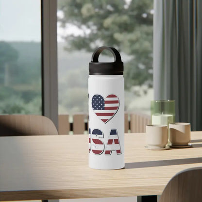 Stay Refreshed Anywhere with Usa Love Stainless Steel Water Bottle - White / 18oz Bottles