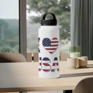 Stainless Steel Water Bottle - Usa Love Hot Drinks - Dipaliz - White / 32oz - Bottles