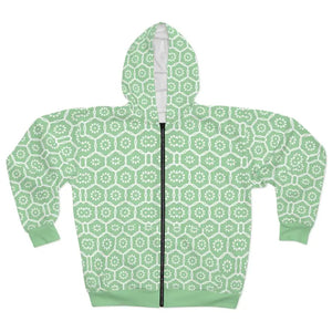 All Over Prints - Unisex Zip Hoodie White Pattern Winter Warmth Style - Dipaliz Xs