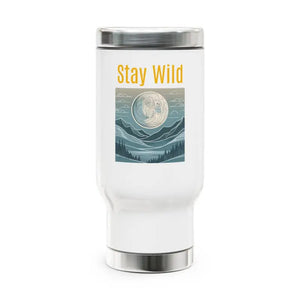 Stay Wild Stainless Steel Travel Mug 14oz Adventure Ready - Dipaliz - Mugs