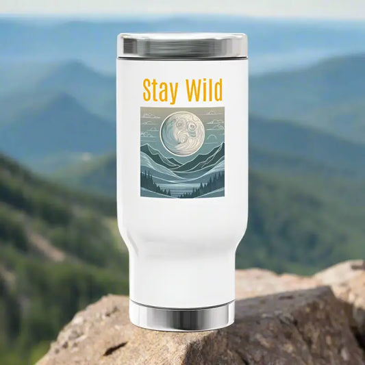 Stay Wild 14oz Stainless Steel Travel Mug for the Great Outdoors