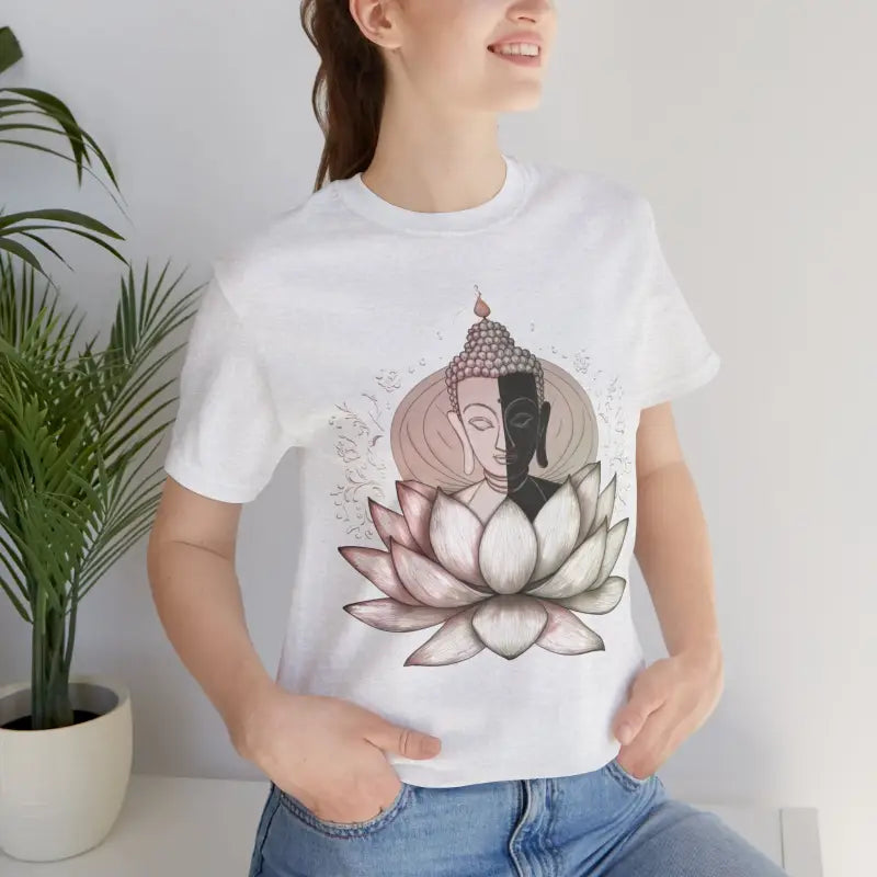 Bliss out with Buddha Lotus Unisex Tee - Comfy & Stylish Vibes - Ash / s T-shirt