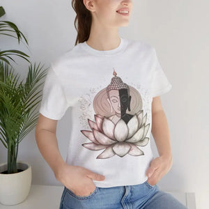 Buddha Lotus Unisex Tee - Zen Style Comfort Shirt - Dipaliz - Ash / s - T-shirts