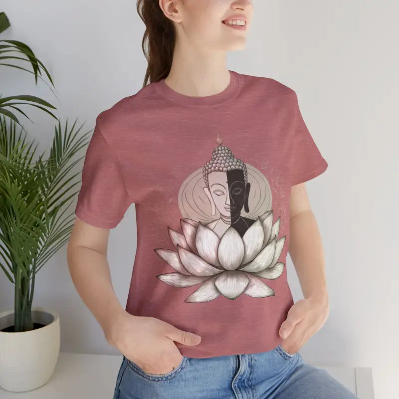 Bliss out with Buddha Lotus Unisex Tee - Comfy & Stylish Vibes - Heather Mauve / s T-shirt