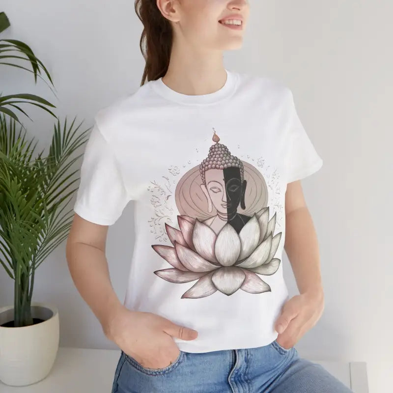 Bliss out with Buddha Lotus Unisex Tee - Comfy & Stylish Vibes - White / s T-shirt