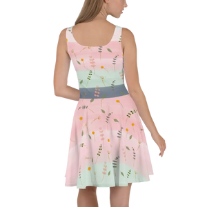 Skater Dress Simple Flower Pattern Timeless Style Dipaliz - Dresses