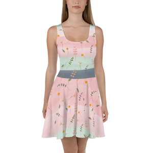 Skater Dress Simple Flower Pattern Timeless Style Dipaliz - Dresses