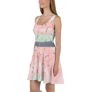 Skater Dress Simple Flower Pattern Timeless Style Dipaliz - Dresses