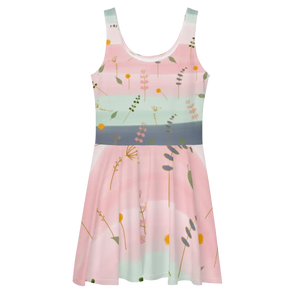 Skater Dress Simple Flower Pattern Timeless Style Dipaliz - Dresses