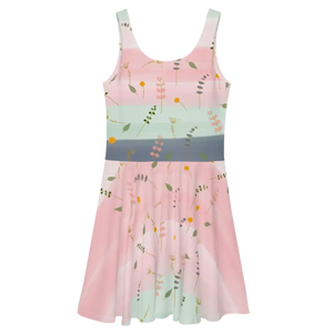 Skater Dress Simple Flower Pattern Timeless Style Dipaliz - Dresses