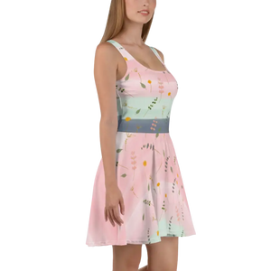 Skater Dress Simple Flower Pattern Timeless Style Dipaliz - Dresses