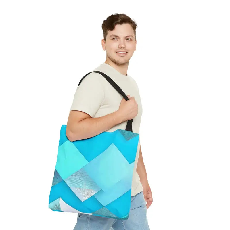 Rock the 2024 Fashion Trends with a Blue Abstract Tote Bag - Large Bags